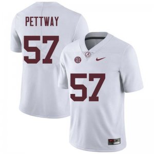 NCAA Men's Alabama Crimson Tide #57 D.J. Pettway Stitched College Nike Authentic White Football Jersey SF17C68JV